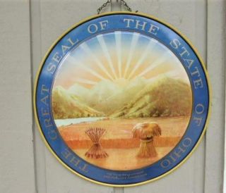 Vintage The Great Seal Of The State Of Ohio Metal Sign 19 "