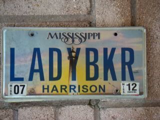 Mississippi License Plate Ladybkr Personalized / Vanity License Plate