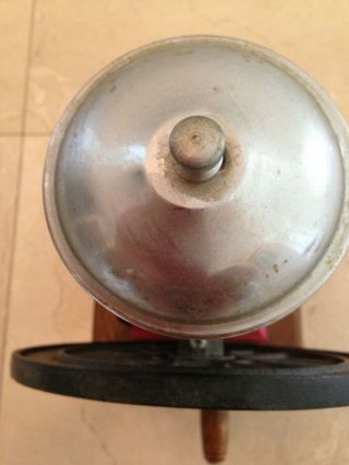 Vintage Heavy Cast Iron Coffee Grinder in Red Hand Crank Wheel 5