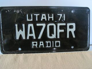 1971 Utah Ham Radio License Plate.