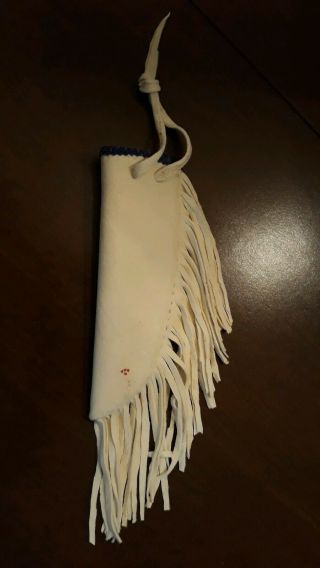 Native American style beaded knife sheath,  brain tan,  USA flag, 4