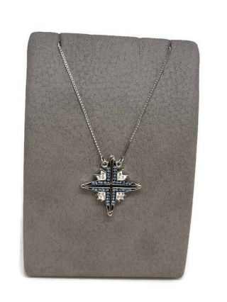Star Bethlehem Pendant Silver Blue Sterling Jerusalem Swarovski Necklace Opens