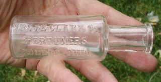 Antique Bottle The J.  E.  Clark Co.  Perfumers Toledo Ohio Applied Top