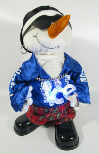 Gemmy Animated Snowman Ice Cool Rapper " Ice Ice Baby " Lights Up Moves Sings