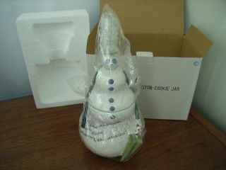 Jack Skellington Nightmare Before Christmas Snowman Cookie Jar Disney Rare