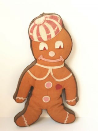 Antique/Vintage Felt Gingerbread Man Doll,  Christmas Cloth Toy 2