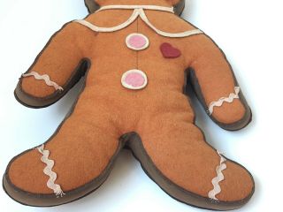 Antique/Vintage Felt Gingerbread Man Doll,  Christmas Cloth Toy 8