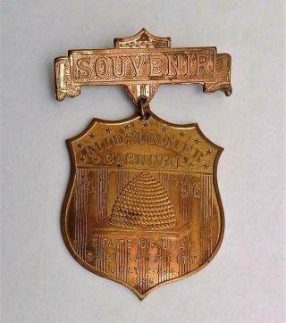 Antique 1896 State Of Utah Salt Lake City Mid Summer Carnival Souvenir Medal