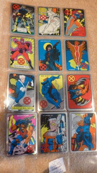 Vending Machine Foil Stickers (1992) X Men - Complete Set Of 12 Nm/m