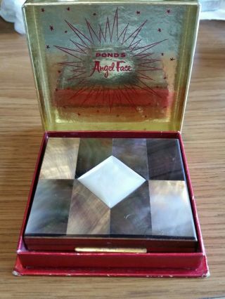 Vintage Ocean Mother Of Pearl Powder / Compact Case With Mirror