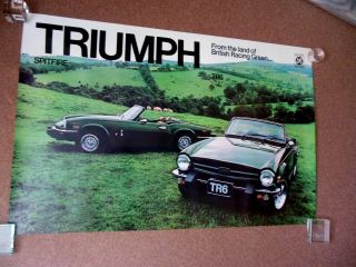 Nos British Leyland 1976 Triumph Tr6 Spitfire Factory Dealer Poster 35 " By 28 "