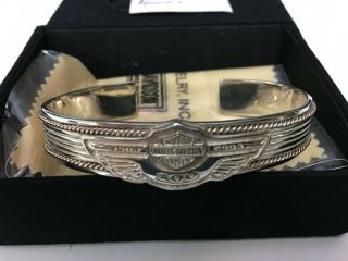 Harley Davidson 100th Anniversary Cuff Style Bracelet 925 Sterling Silver