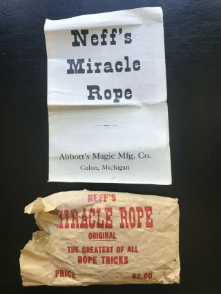 Neff ' s Miracle Rope by Abbott ' s Magic Mfg.  Co.  - vintage magic trick - Bill Neff 3