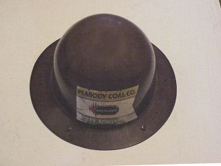 Vintage Antique Msa Comfo Cap Helmet Hat Coal Miner Tiger Stripe