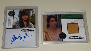 Parks And Recreation Autograph & Relic Set Trading Cards Press Pass Aubrey Plaza