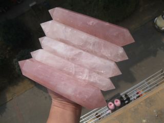 1560g (3.  44lb) Natural Rose Quartz Crystal Cutting Polishing Wand Healing 5 A853