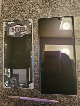 Note 9 Spill Damage Missing Screw,  Come With Pin As - Is.