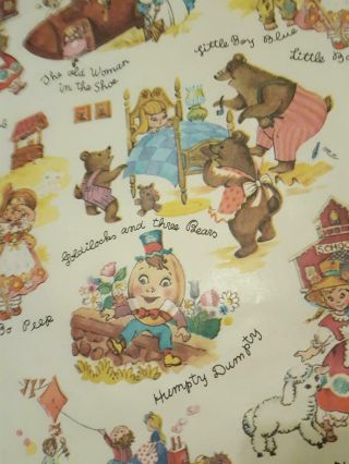 Vintage Department Store Wrapping Paper Roll Nursery Rhymes 24 " Wide 11 Yds Long