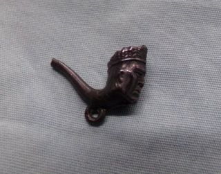 Vintage Metal Miniature Smoking Pipe With Face Charm Keychain,  Bracelet