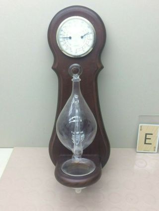 Vintage Weather Station Hand Blown Storm Glass Barometer