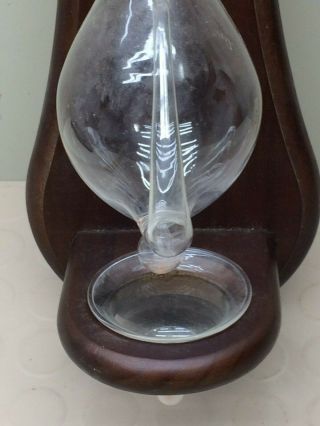 Vintage Weather Station Hand Blown Storm Glass Barometer 4