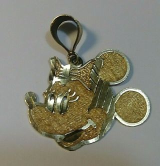 Minnie Mouse Pendant 10k Solid Gold,  Stamped 417 On The Back