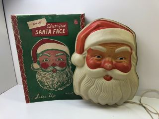 Vintage Christmas Star - Lite Light Up Electrified Santa Face