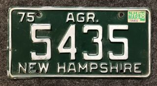 1978 Hampshire Agriculture License Plate Tag 5435 Low Number 78