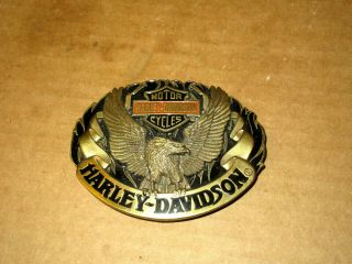 Harley Davidson Motor Cycles Belt Buckle 1992 Harmony Design
