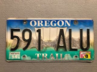 Vintage Oregon License Plate Oregon Trail/ Covered Wagon 591 - Alu 2014 Sticker