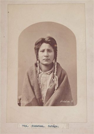 1884 Native American Hidatsa Indian Cabinet Card Photo Of Cracking Wing Rookwood