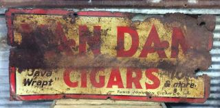 Vtg 20s Van Dam 10 Cent Cigar Tin Sign Old Tobacco Tunis Johnson Cigar Co Rare
