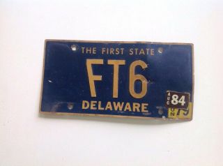 Delaware License Plate Ft6 For Display Only