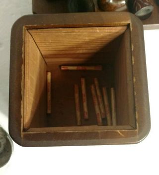Vintage Wooden 16 Tobacco Pipe Holder Stand w/wooden Lined Humidor with Pipes 7