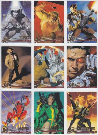 1996 Marvel Fleer Ultra X - Men Wolverine Complete 100 Card Base Set Joe Jusko