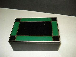 Vintage Art Deco Enamel Hinged Cigarette Box Case Germany