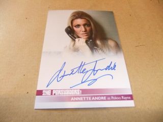 Annette Andre Aa3 Autograph Card The Persuaders Roger Moore Curtis Hopkirk Blue