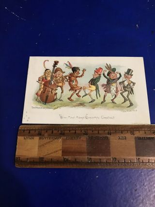 Victorian Christmas Card - Prang Palmer Cox Brownies Card