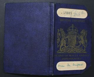 1950 Colonial Malta,  Not Us Passport,  Expired M184