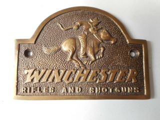 Winchester Rider Solid Brass Plaque With Antique Finish