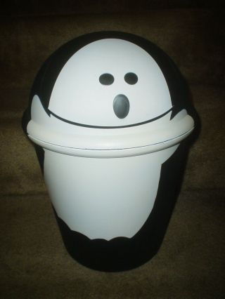 (2006 Target) 15 " Tall Black & White Halloween Ghost - Waste Can/trash Can