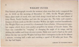 1903 First Airflight By Orville Wright Kitty Hawk North Carolina Vintage Card 2