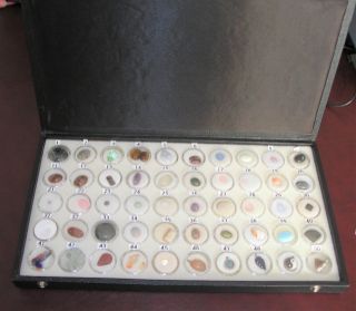 50 Gemstone & Other In Jars W Case Many Colors Types Jewelry