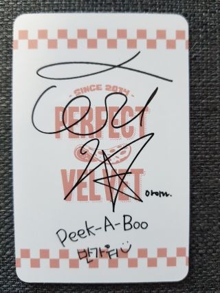 RED VELVET IRENE 1 Official PHOTOCARD PEEK - A - BOO 2nd Album Perfect Velvet 아이린 2