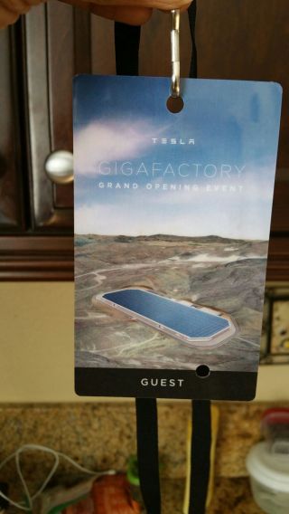Tesla Gigafactory Grand Opening Vip Guest Pass Collectible