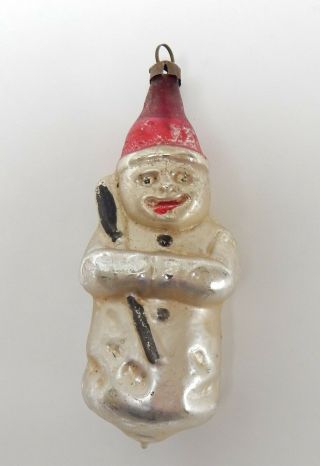 Antique German Glass Christmas Ornament Of A Snowman