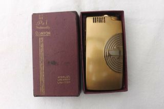 Ronson Pal Lighter And Cigarette Case Art Deco Style 10cm By 5cm (l33)