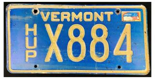 Vermont 1976 Highway Use Trucking Permit License Plate X884