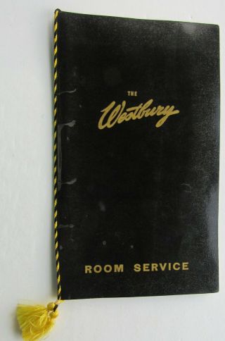 Room Service Menu For The Westbury Hotel,  London