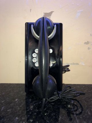 Vtg Western Electric Bell - System Wall Set 354 Rotary Telephone - Black